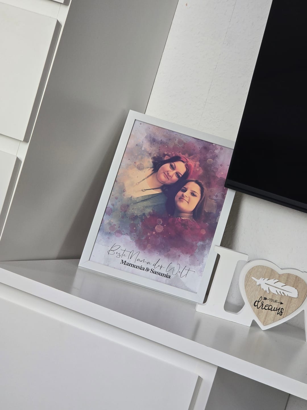 Customer photo review of Muttertagsgeschenk - Euer Foto als Aquarell - Persönliches Geschenk für Mama zum Geburtstag
