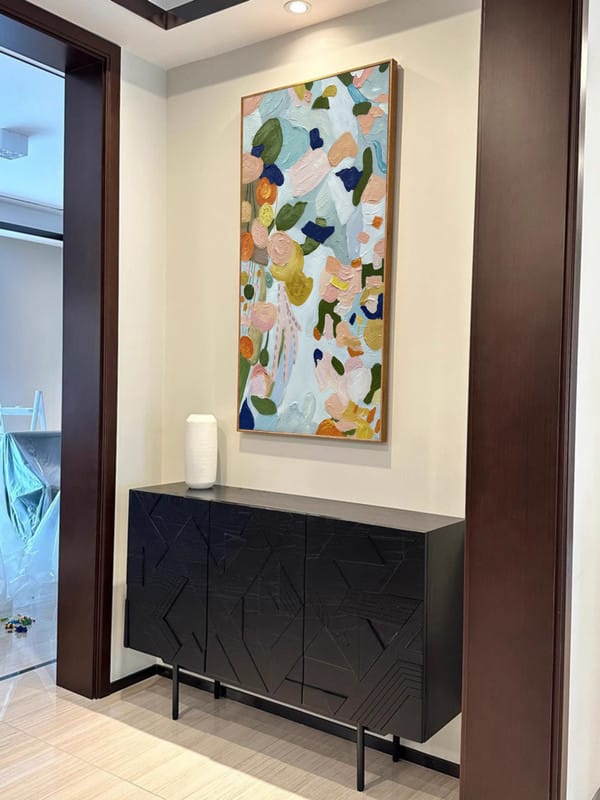 Customer photo review of Colorful Abstract Textured Painting Canvas #AT028