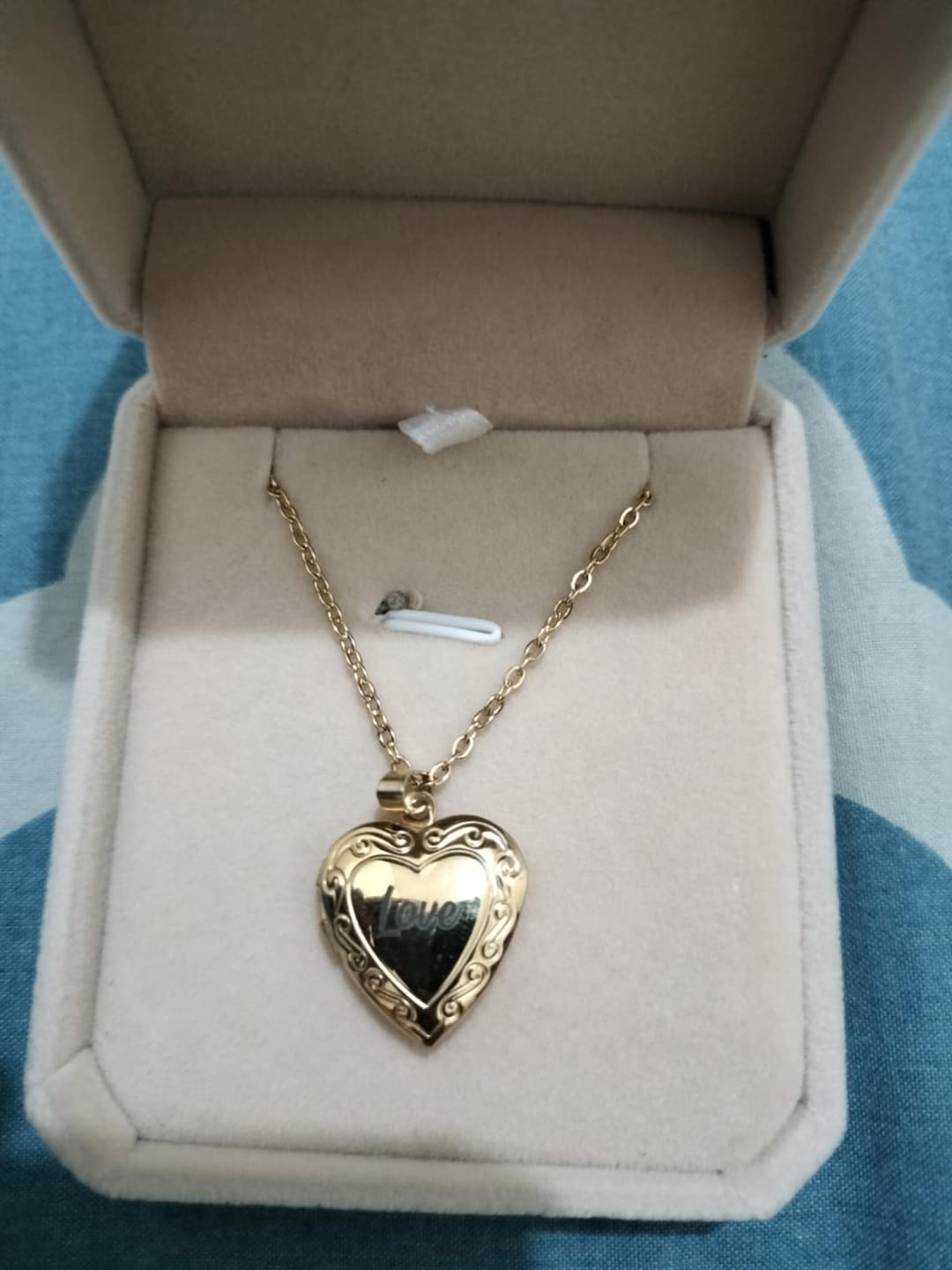 Customer photo review of Printave™ Personalized Heart Locket Necklace