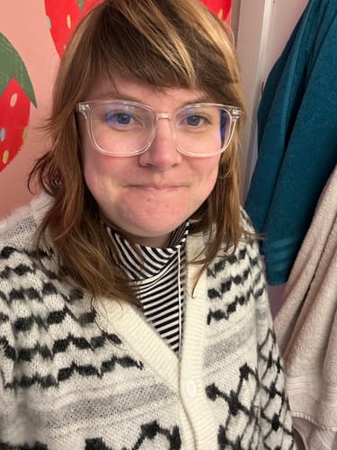 Customer photo review of Mohair Keffiyeh Cardigan