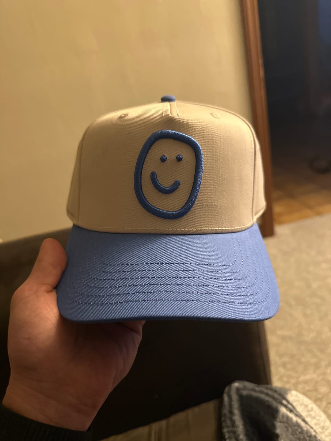 Customer photo review of Nick Hat - Natural/Cobalt Blue
