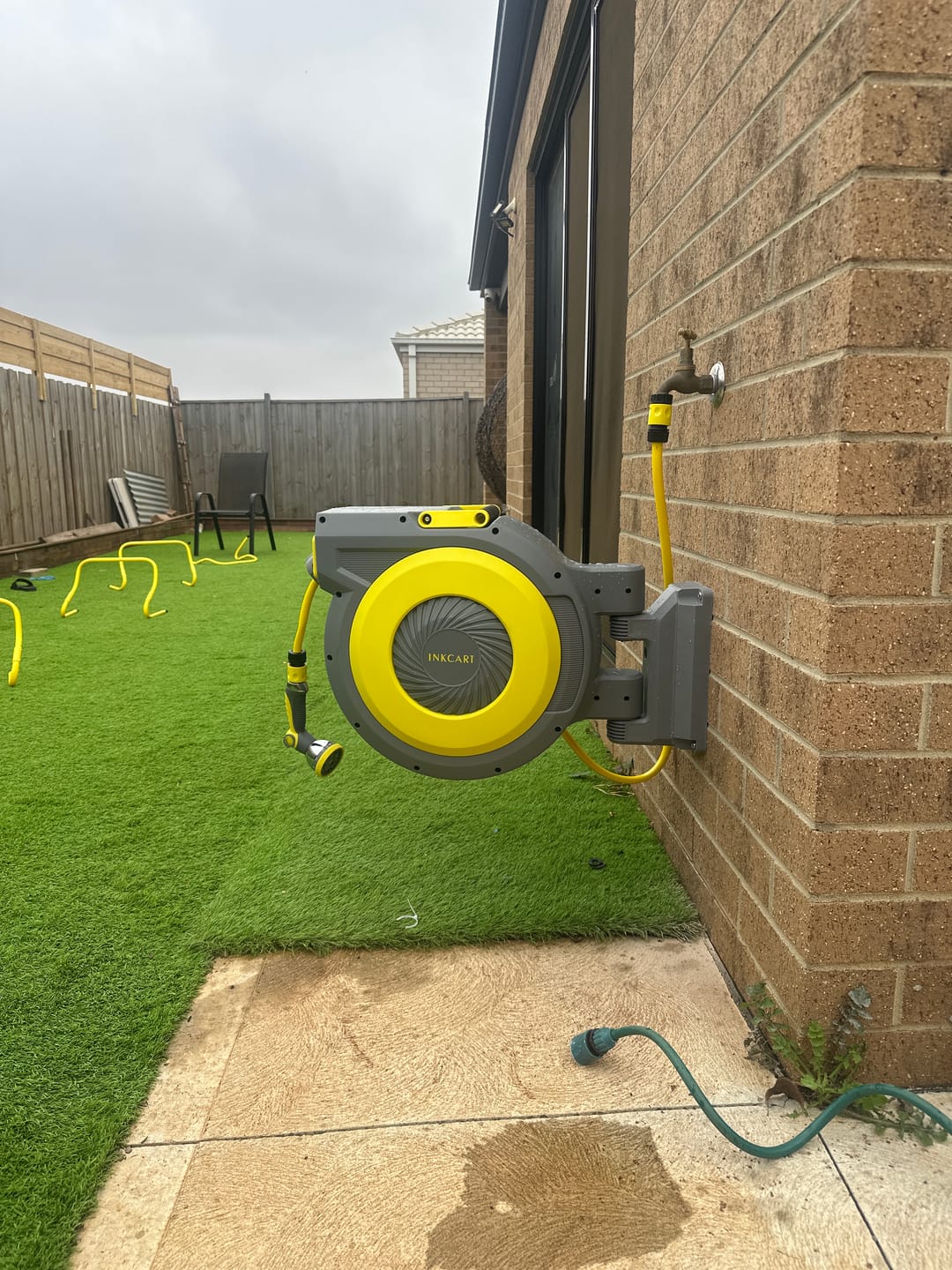 Customer photo review of 30m Retractable Garden Hose Reel.. Fully Installed