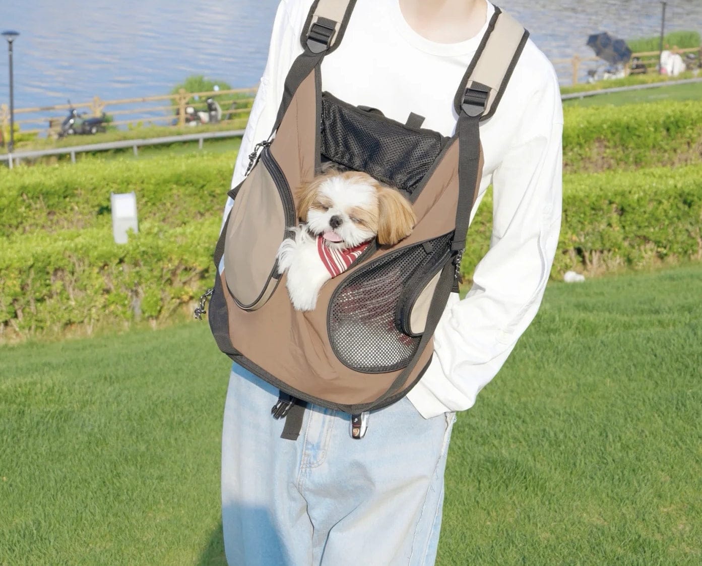 Customer photo review of Comfortable Labor-saving Front Pet Carrier