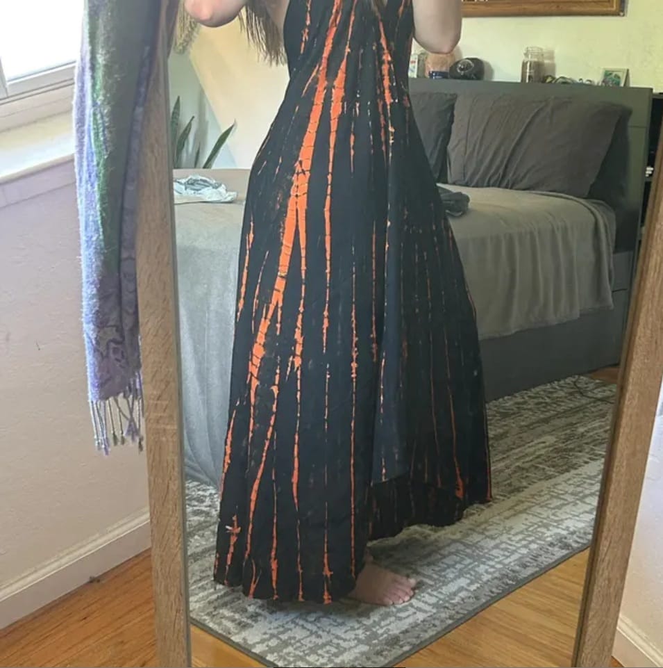 Customer photo review of Flamingo Tie Dye Dress Phoenix