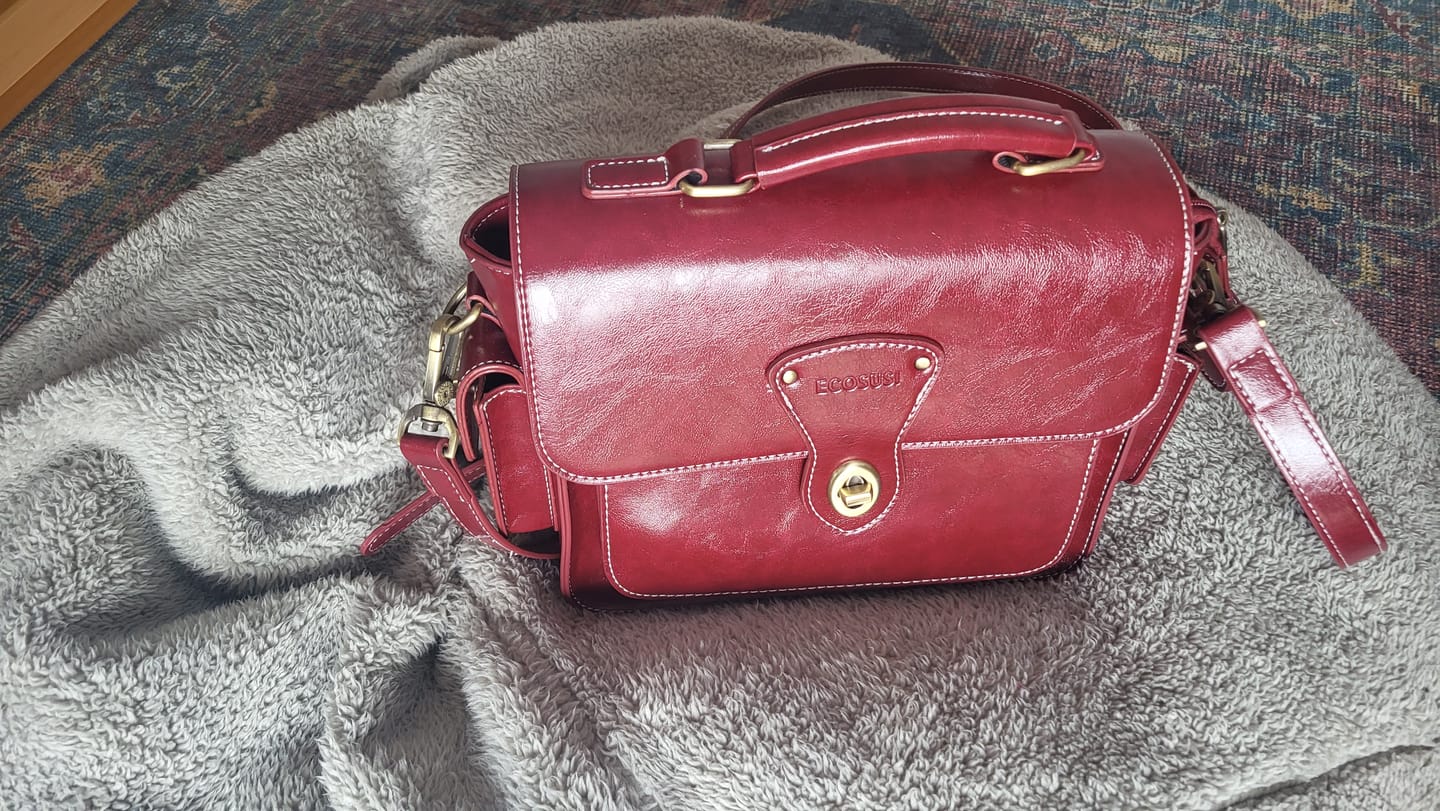 Customer photo review of Alison Vintage Vegan Leather Crossbody Bag