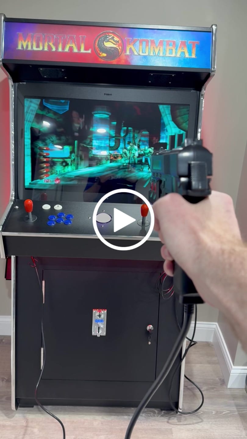 Customer video review of 2 PLAYER STANDUP Arcade Machine With 2 shooting Guns 4600 Games Multi-cade  Upright Retro Cabinet Black
