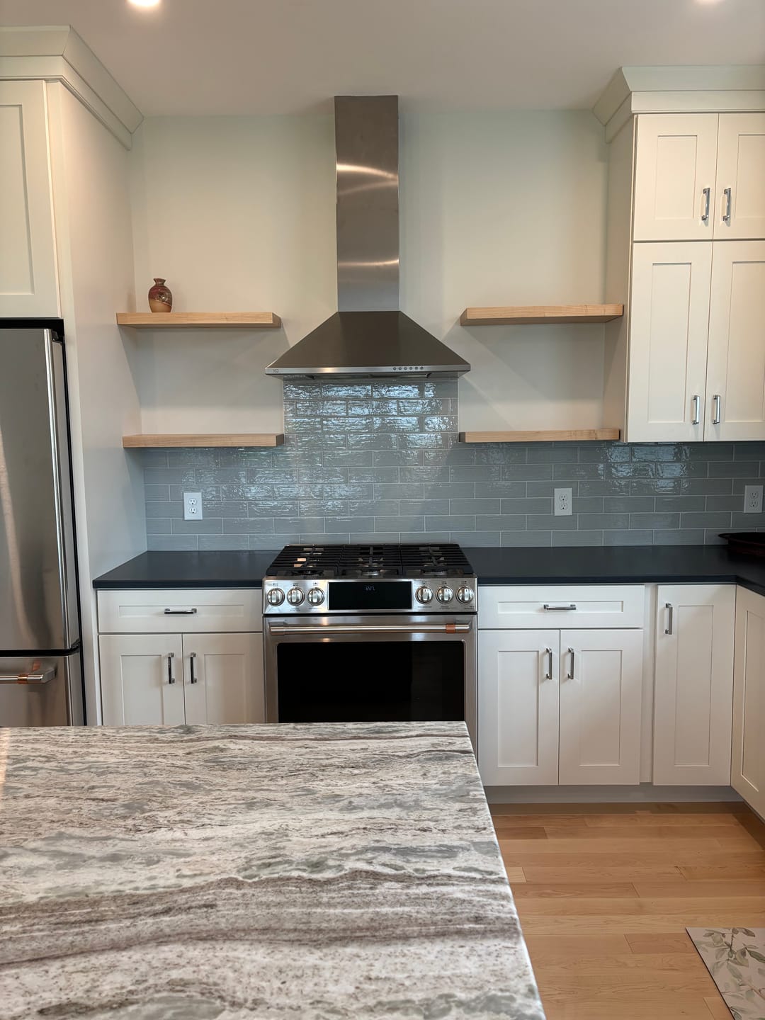Customer photo review of Maple Floating Shelves