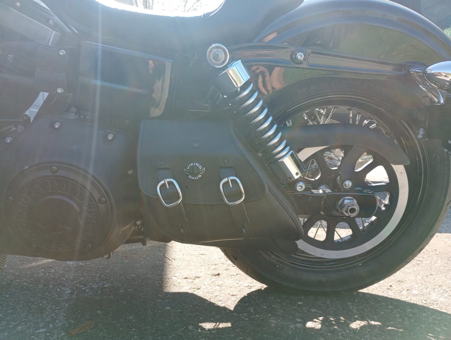 Customer photo review of 3L - Knapsack Harley Dyna Motorcycle Swing Arm Bag