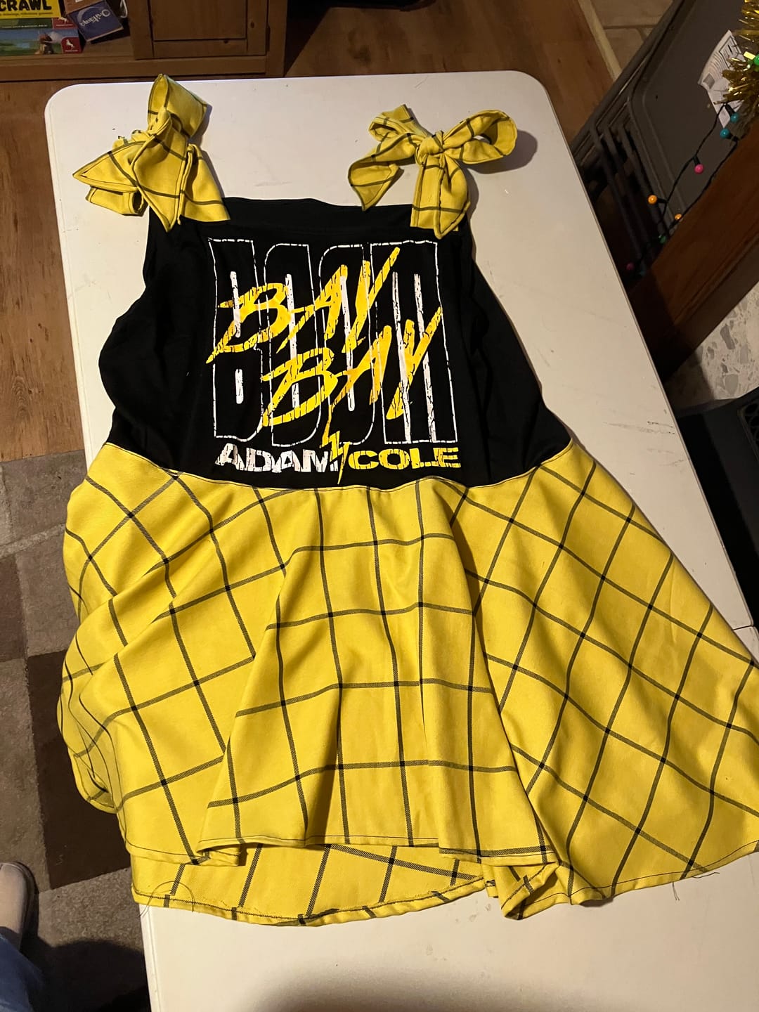 Customer photo review of Yellow Checkered PolyViscose Fabric