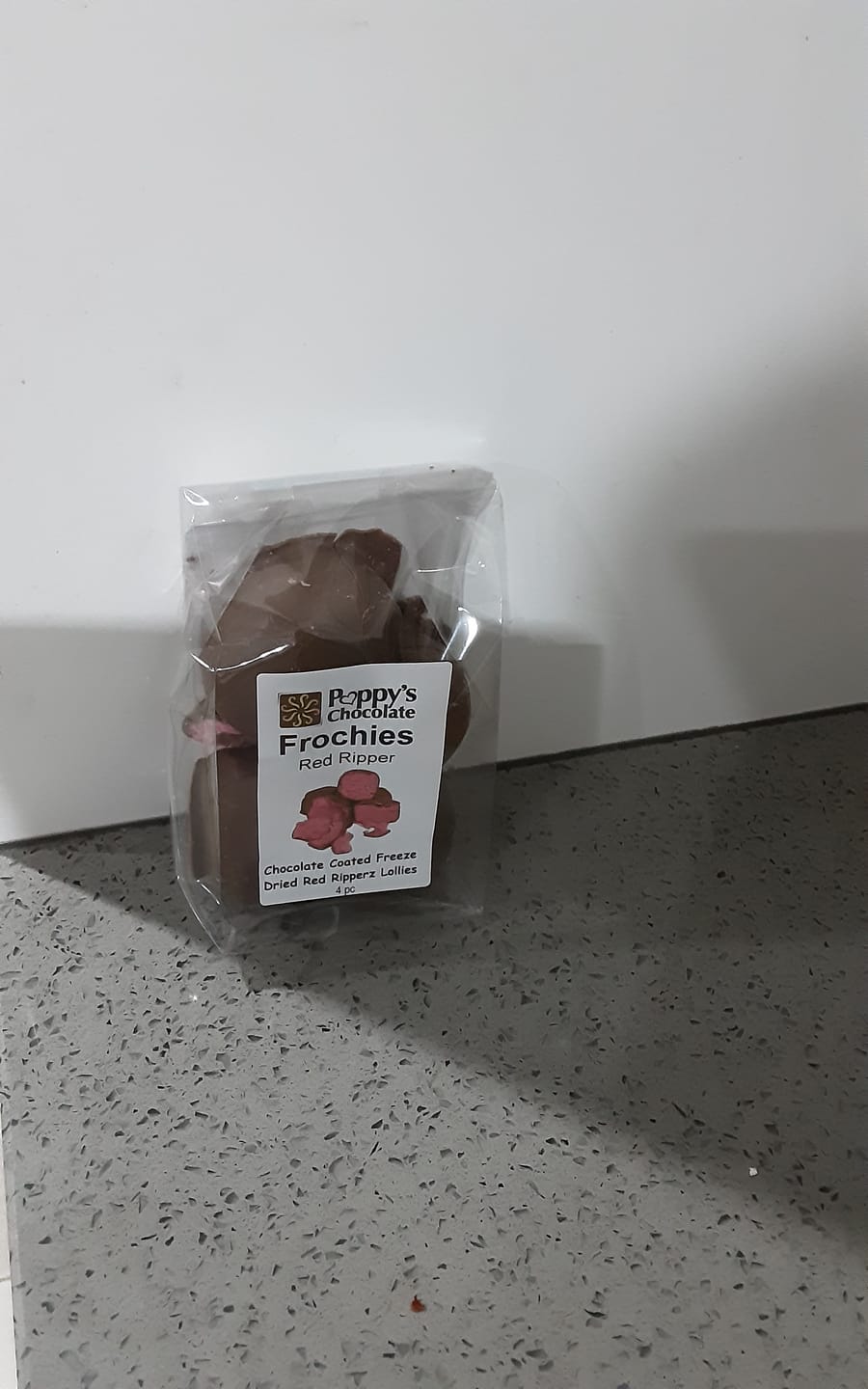 Customer photo review of Frochies Red Ripper chocolate coated freeze dried lollies