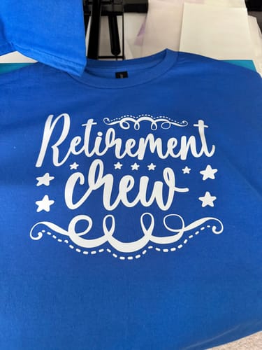 Customer photo review of Retirement Crew - Retirement DTF heat transfer