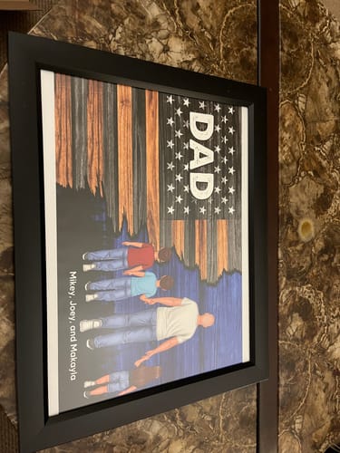 Customer photo review of Dad Grandpa Papa Walking With Kids Half Nation Flag Personalized Horizontal Poster, Gift For Dad, For Grandpa, For Husband