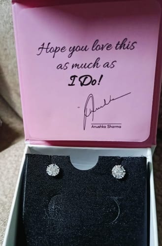 Customer photo review of Silver Floral Elegant Earrings