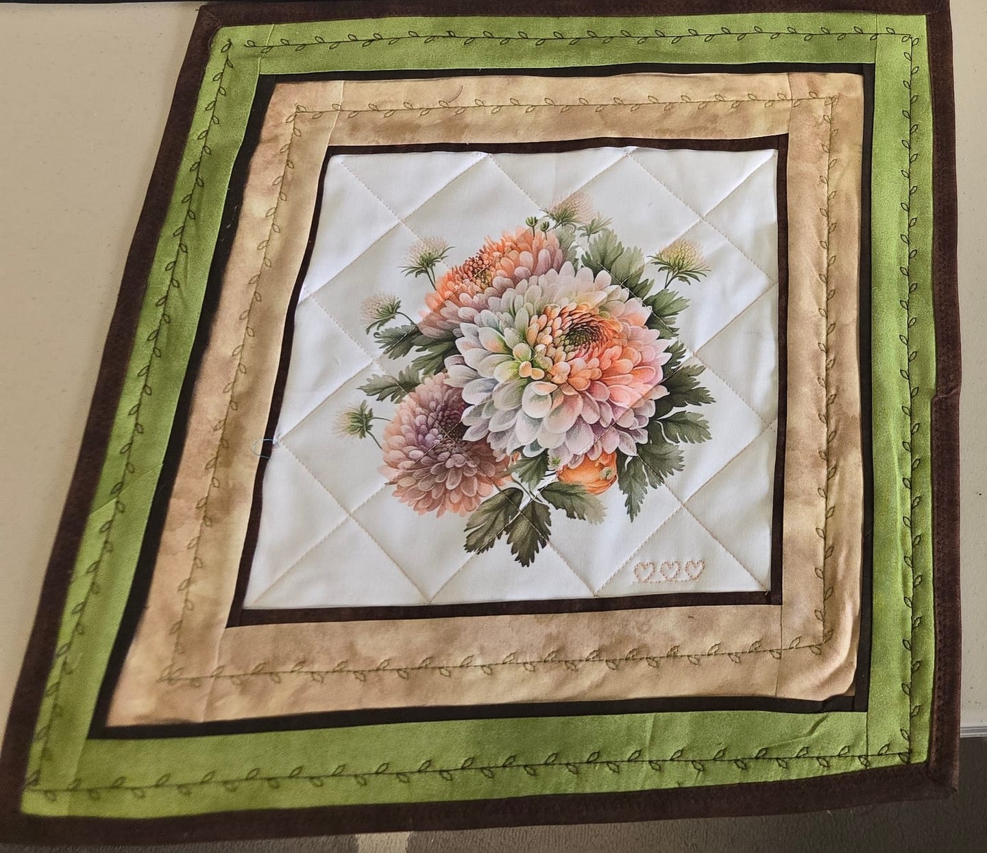 Customer photo review of November-Chrysanthemum Fabric Panel