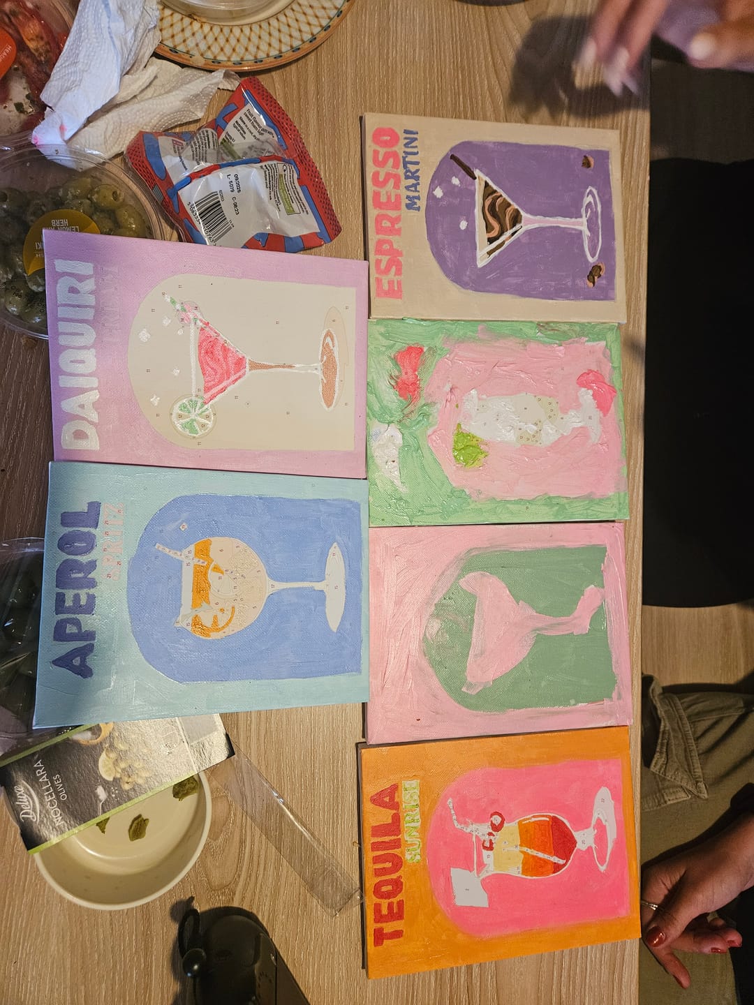 Customer photo review of 6 Mini Paintings - Sip & Paint Cocktail Set