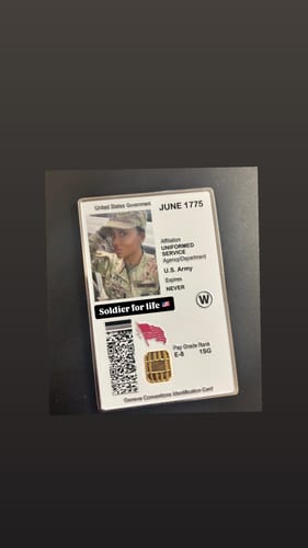 Customer photo review of Personalized CAC Card Army Veteran Air Force Veteran Navy Marine USCG Any Branches Challenge Coin