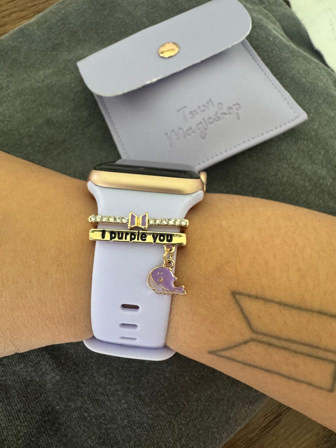 Customer photo review of BTS Borahae Watch Charm
