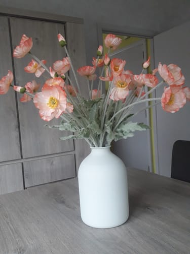 Customer photo review of Zijden Poppy Bloemen - Oudroze (10 stengels)