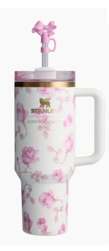 Customer photo review of Floral Tumblers With Bow Straw Lid - Quencher 40 OZ