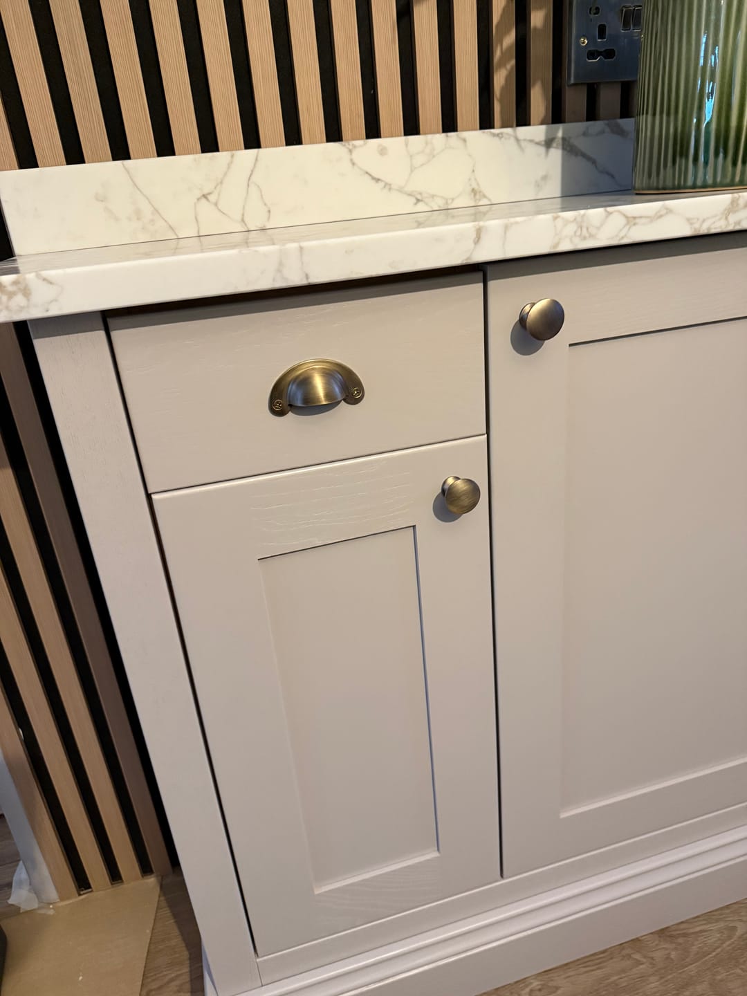 Customer photo review of Classic Aged Brushed Brass Cupboard Handles