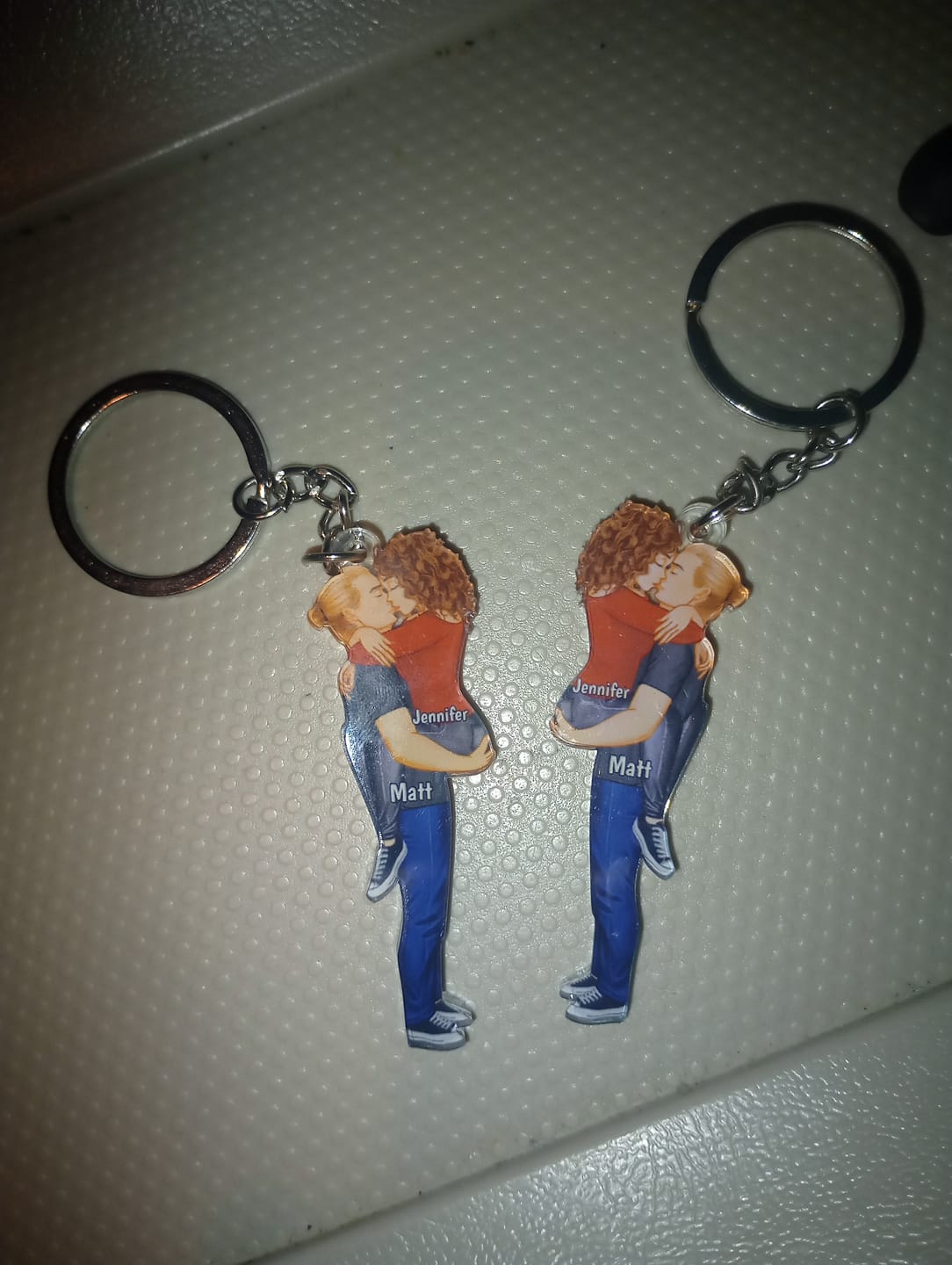 Customer photo review of Personalized Keychain, Couple Portrait, Firefighter, Nurse, Police Officer, Teacher, Gifts by Occupation