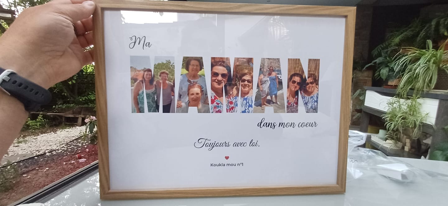 Customer photo review of Affiche personnalisée meilleure maman du monde - Cadre personnalisé