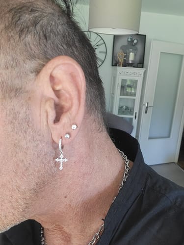 Customer photo review of FAITH EARRINGS.