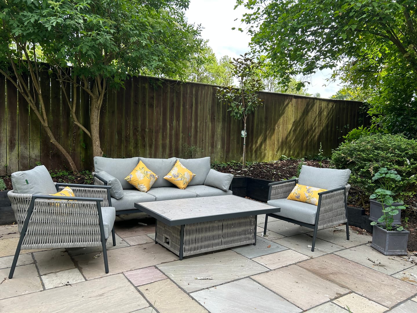 Customer photo review of Outdoor Garden Waterproof Cushion - Bird on Elderflower