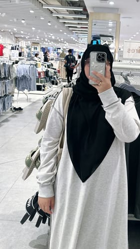 Customer photo review of Contrast Stitch Dress - Warm Grey XL/XXL