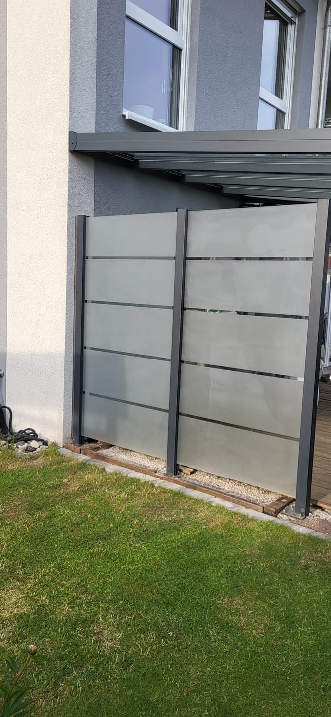 Customer photo review of Sichtschutz Glas - Windschutz - Glaszaun Streifen PG6