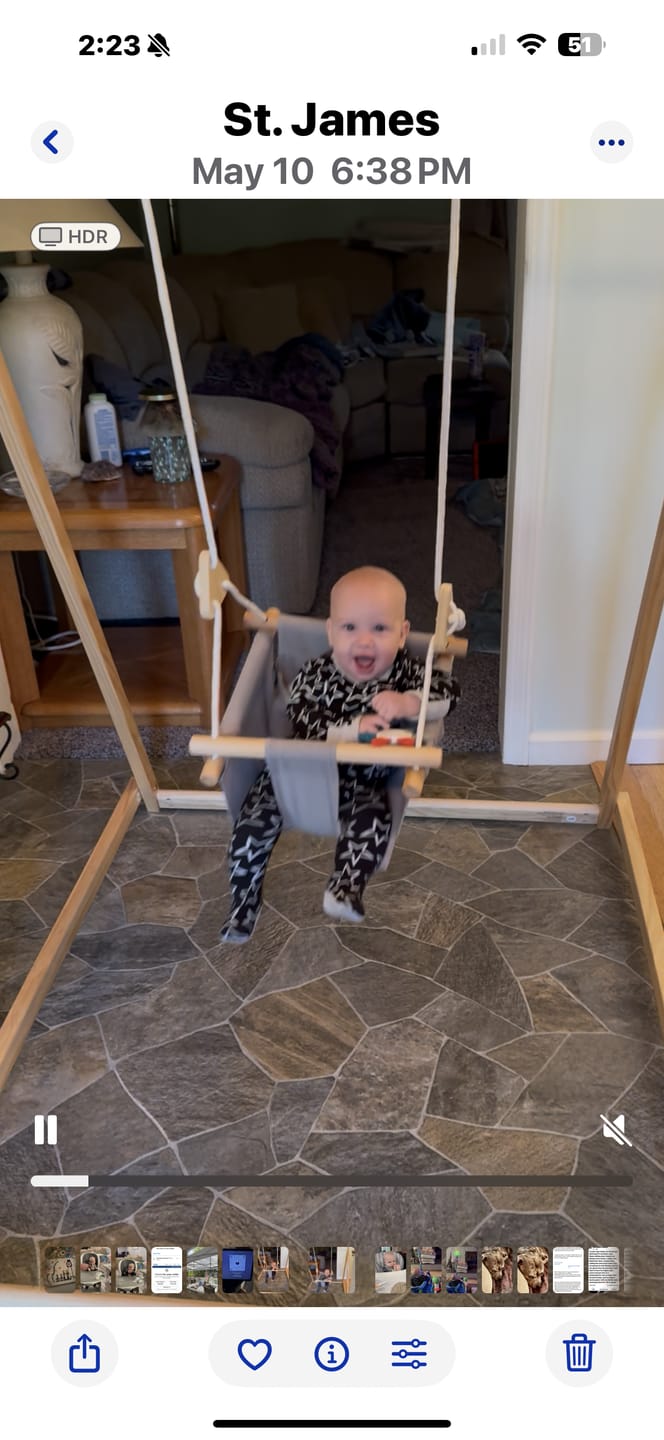 Customer photo review of Spruce - Baby and Toddler Foldable Wooden Swing Set