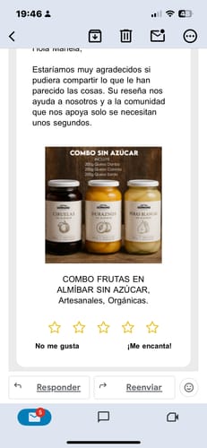 Customer photo review of COMBO FRUTAS EN ALMÍBAR SIN AZÚCAR, Artesanales, Orgánicas.