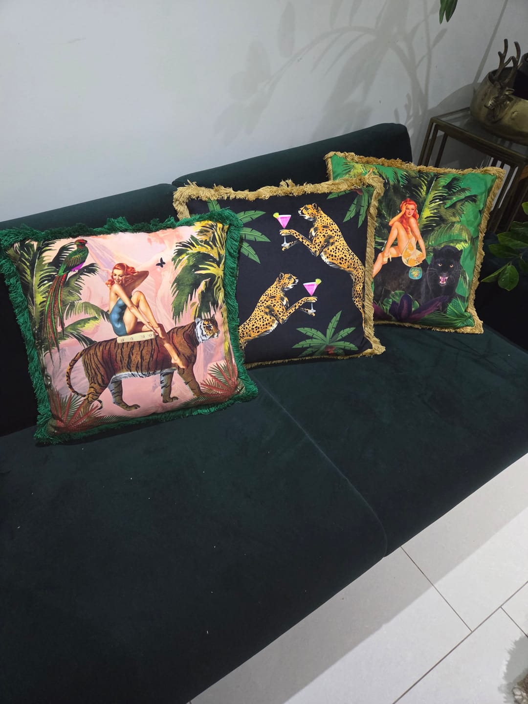 Customer photo review of Jungle Walk Cushion Green