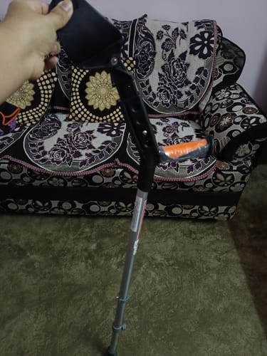 Customer photo review of Astra Plus Crutch with Height Adjustable Elbow Support & Movable Arm Cuff, Light Weight- Single Piece (Grey)