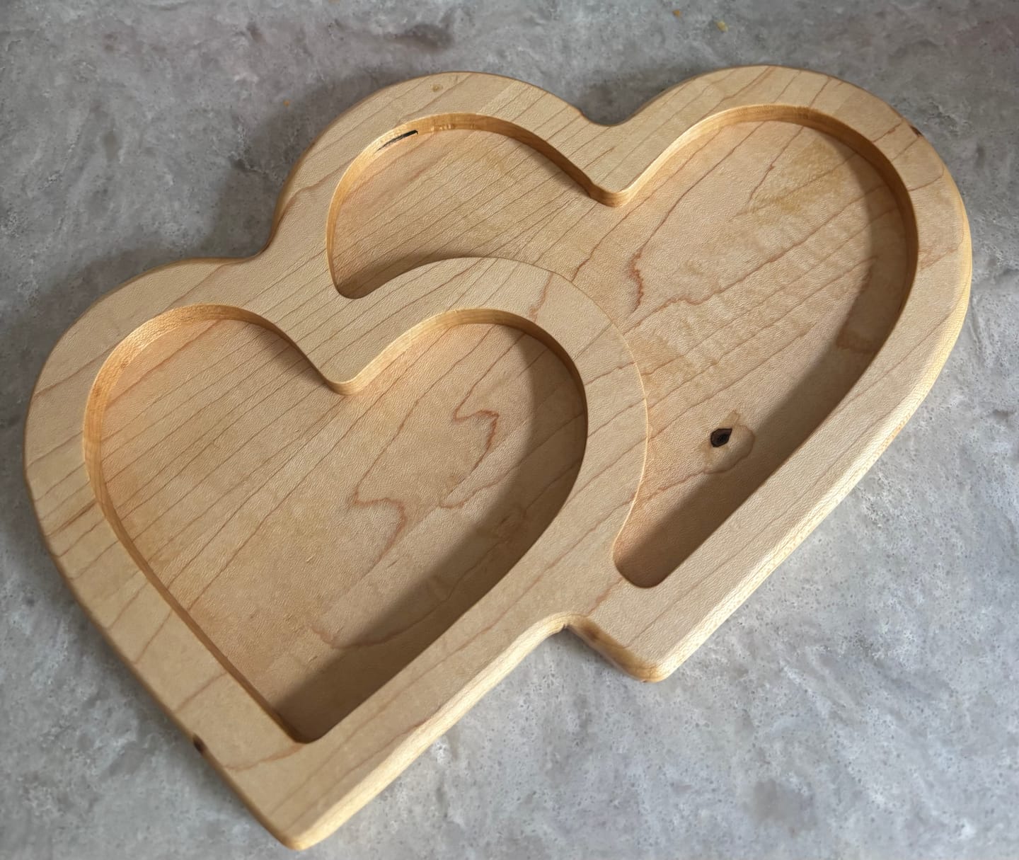 Customer photo review of 10.4x8.2" Nested Double Heart Tray 08 Acrylic Router Template