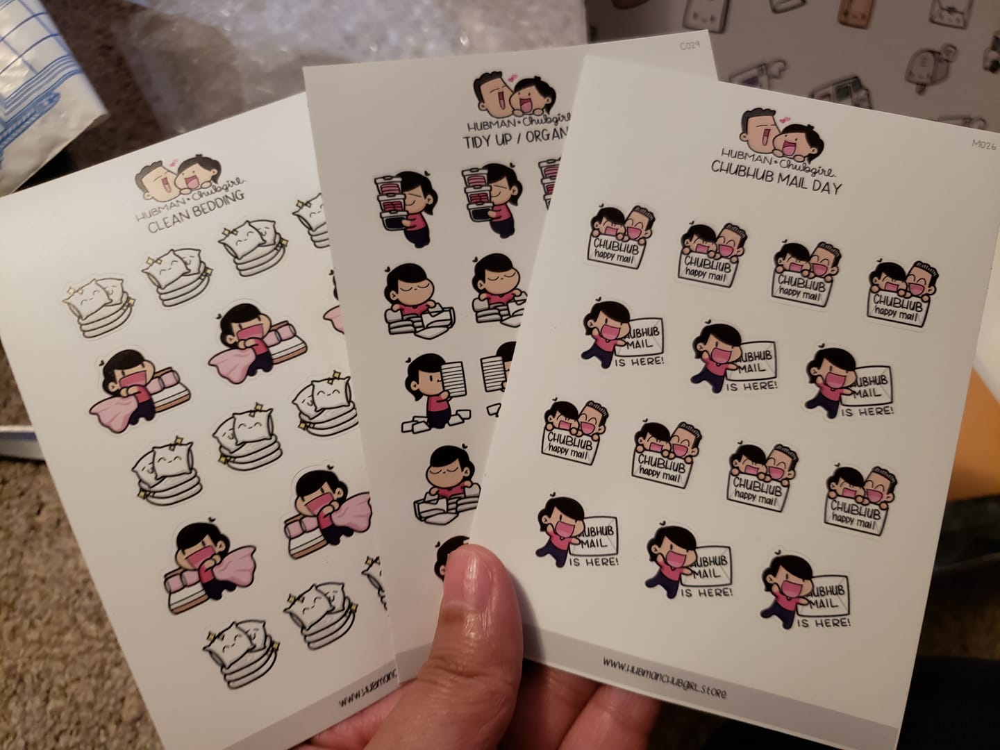Customer photo review of Clean Bedding Planner Stickers