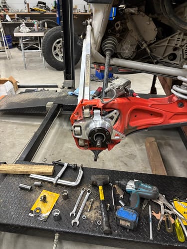 Customer photo review of Capped Can-Am X3 Billet Rear Knuckle/Spindle Set