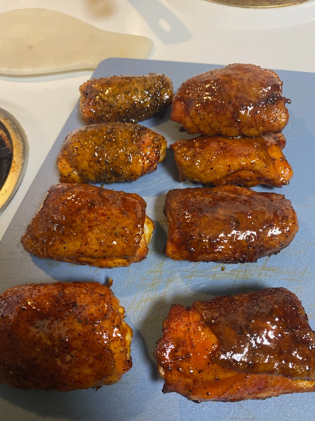 Customer photo review of Hot Honey Peach BBQ Glaze