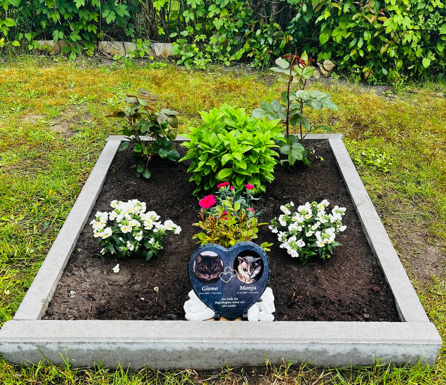 Customer photo review of Unsere Schutzengel - Personalisiertes Trauer Schieferherz für 2 Personen