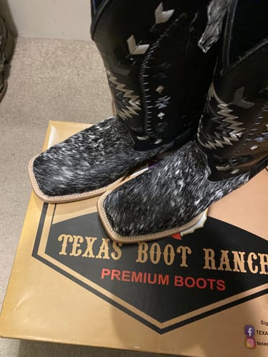 Customer photo review of Genuine Cowhide Boots - Square Toe