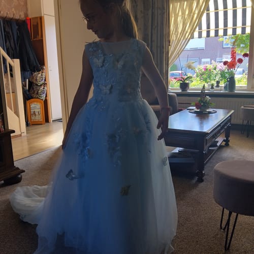 Customer photo review of Toddler Girl Pageant Dress Summer Butterfly Flower Girl Princess Communion Dress