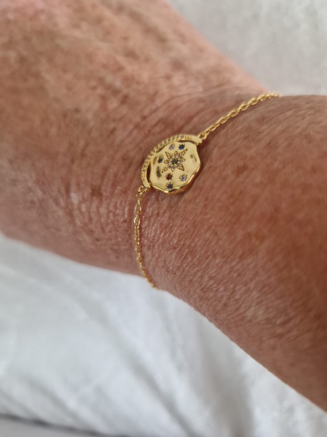 Customer photo review of Golden My Sun, Moon & Stars Bracelet