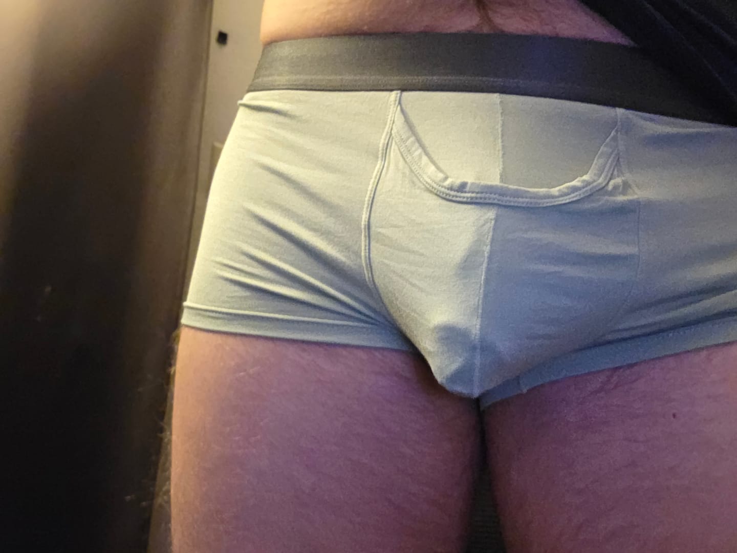 Customer photo review of Men’s Dual Ball Pouch Trunks With Fly Front