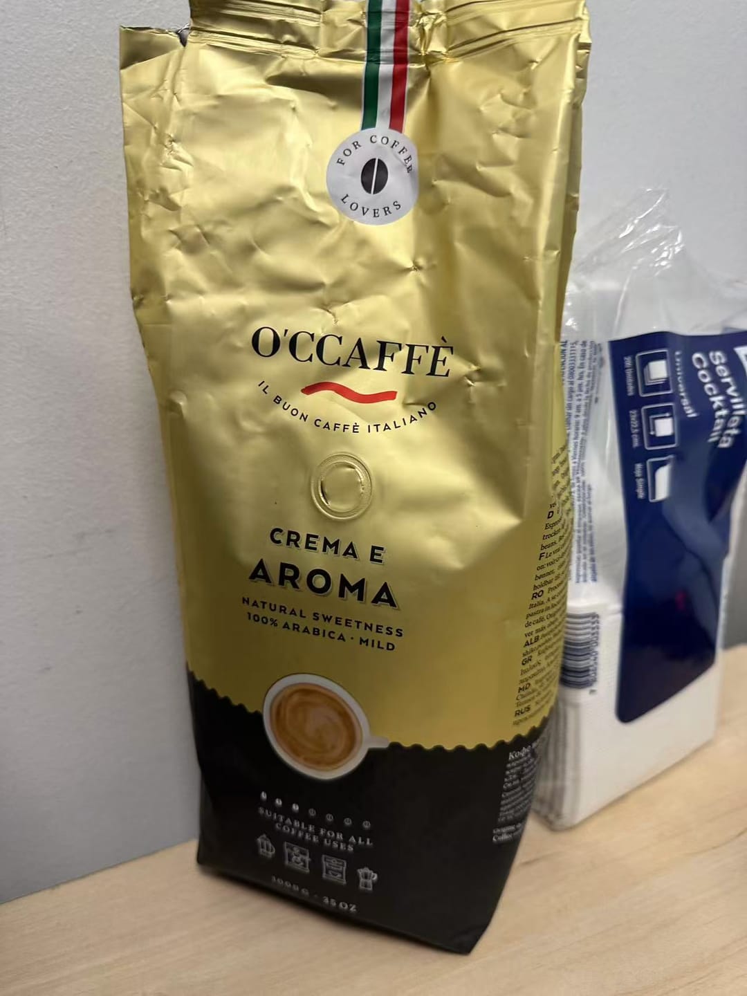 Customer photo review of Occaffe Grano Crema E Aroma 100% Arabica 1kg