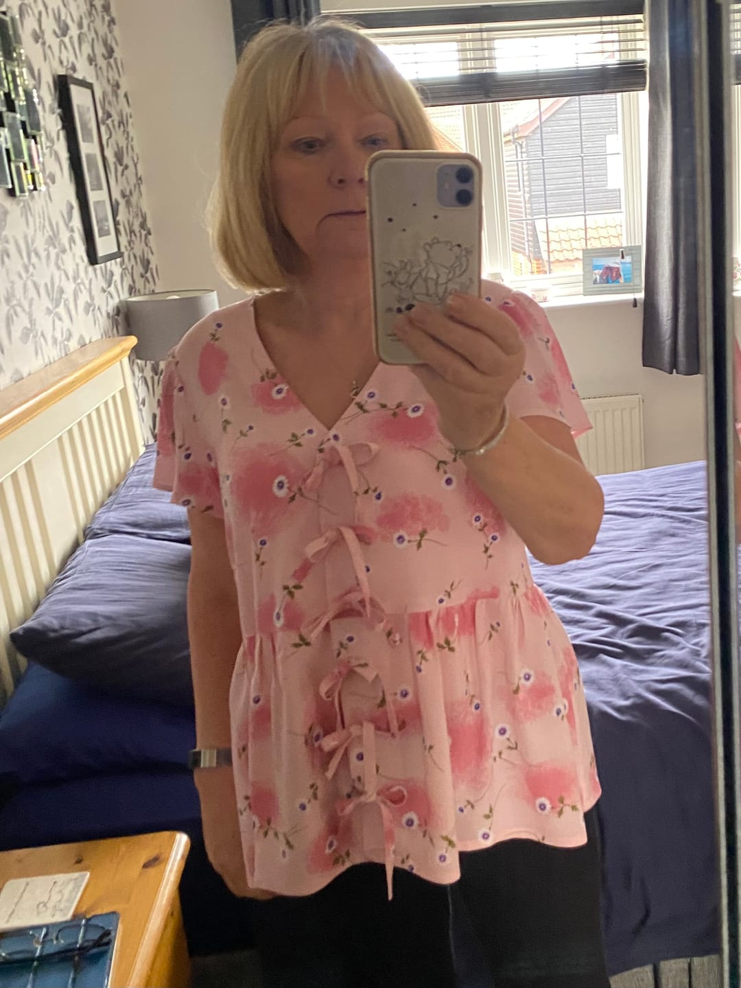 Customer photo review of Airbrushed Flowers Viscose Challis Fabric