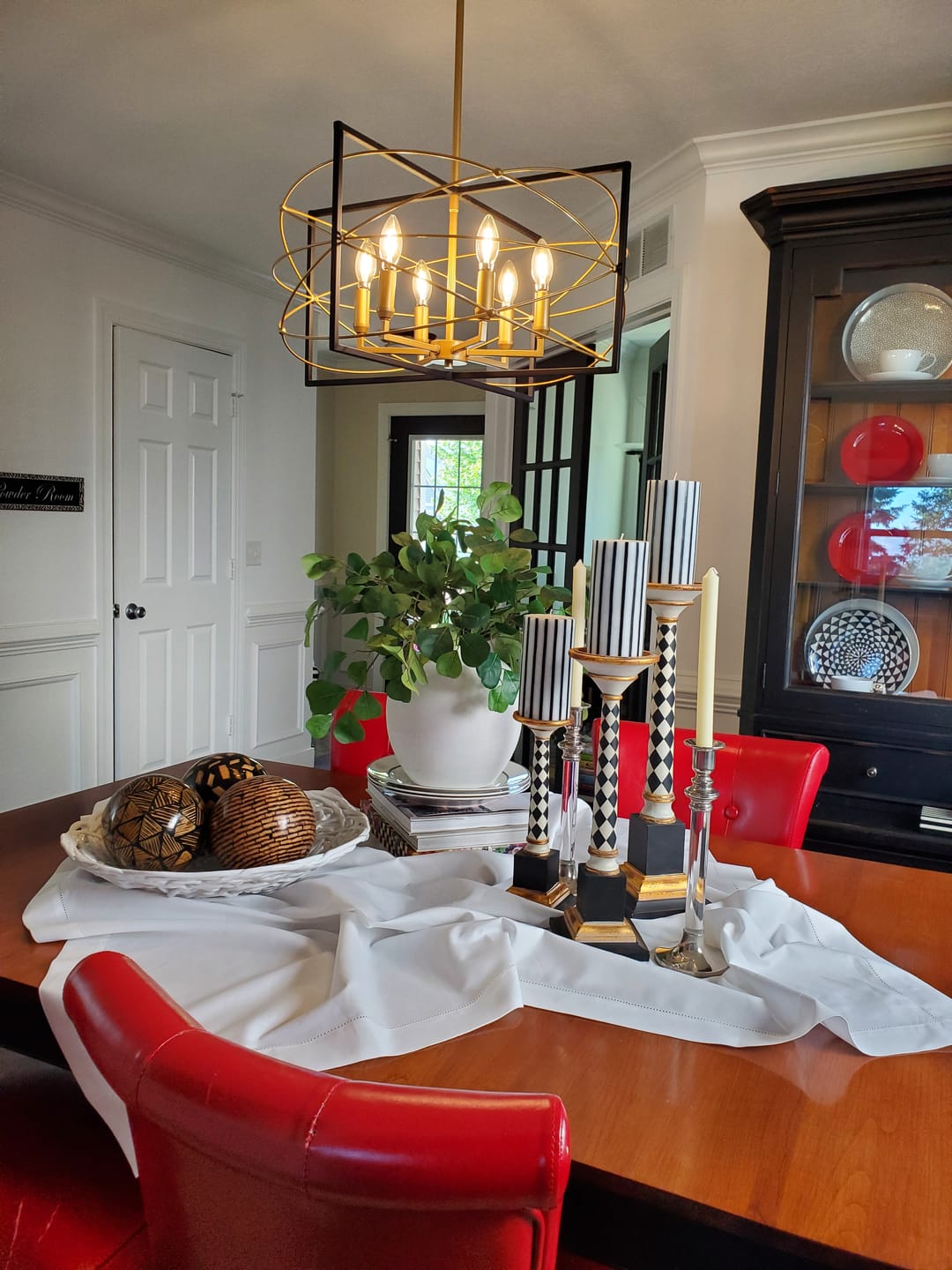 Customer photo review of Cotton Linen Hemstitch Table Throw