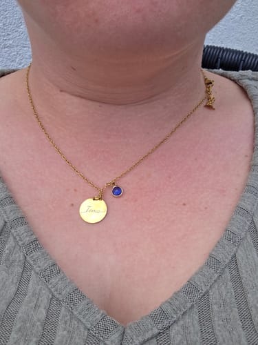 Customer photo review of Necklace: Name Birthstone