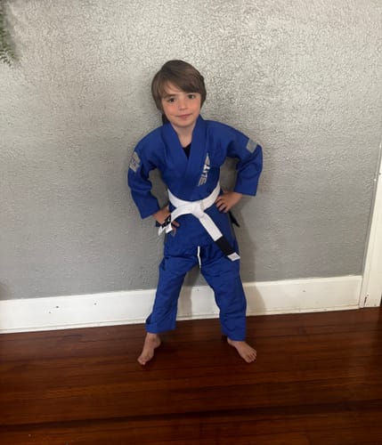 Customer photo review of Core Blue Brazilian Jiu Jitsu Kids BJJ Gi