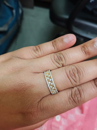 Customer photo review of Double Row Round Diamond Band