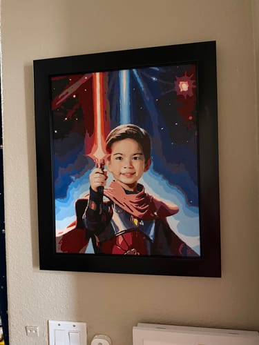 Customer photo review of "Space Warrior" Paint by Numbers Kit